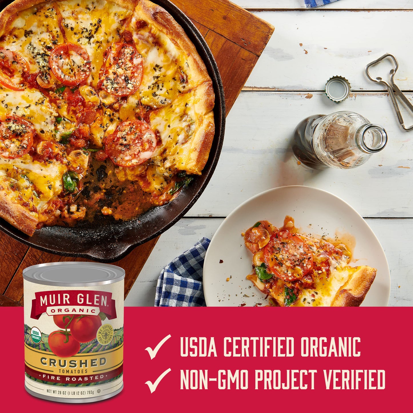 Muir Glen Crushed Fire Roasted Canned Tomatoes, 28 Oz.