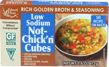 Edward & Sons Low Sodium Not Chicken Bouillon Cubes, 2.5 Oz
