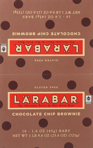 General Mills Larabar Gluten Free Bar, Chocolate Chip Brownie, 1.6 oz (16 Count)
