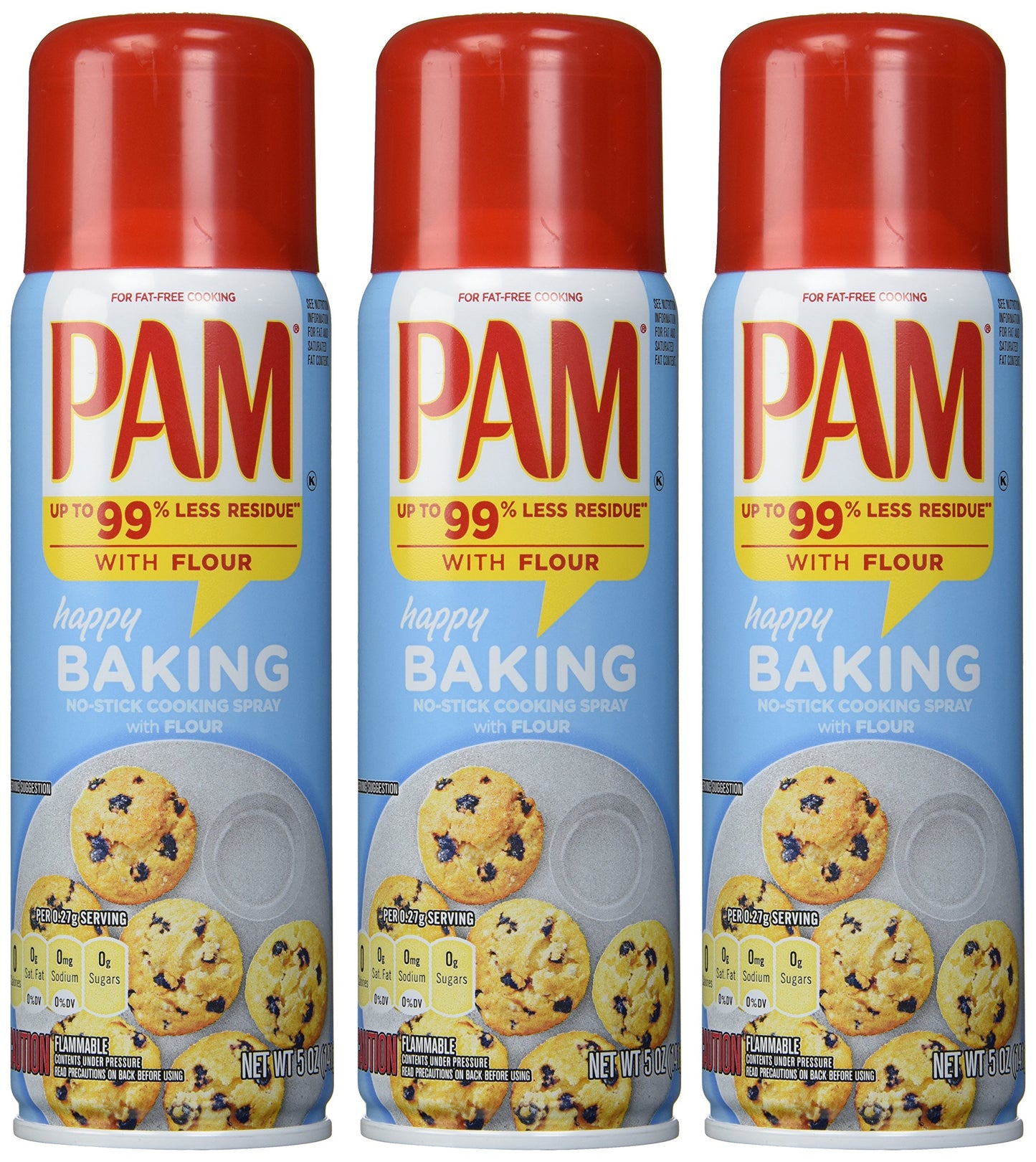 Pam Baking Spray With Flour 5 Fl Oz Pack, 15 Ounce, (Pack Of 3)