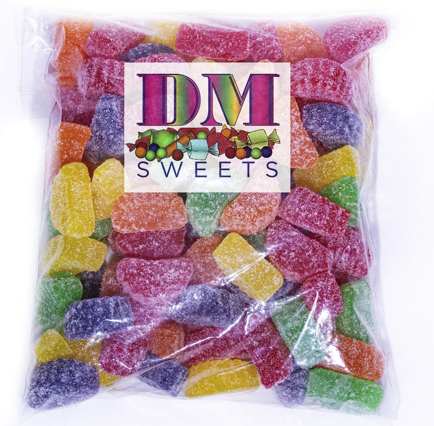 Assorted Fruit Slices - 1 lb of Fresh Sweet Sugar Coated Lemon Cherry Strawberry Orange Jelly Candies