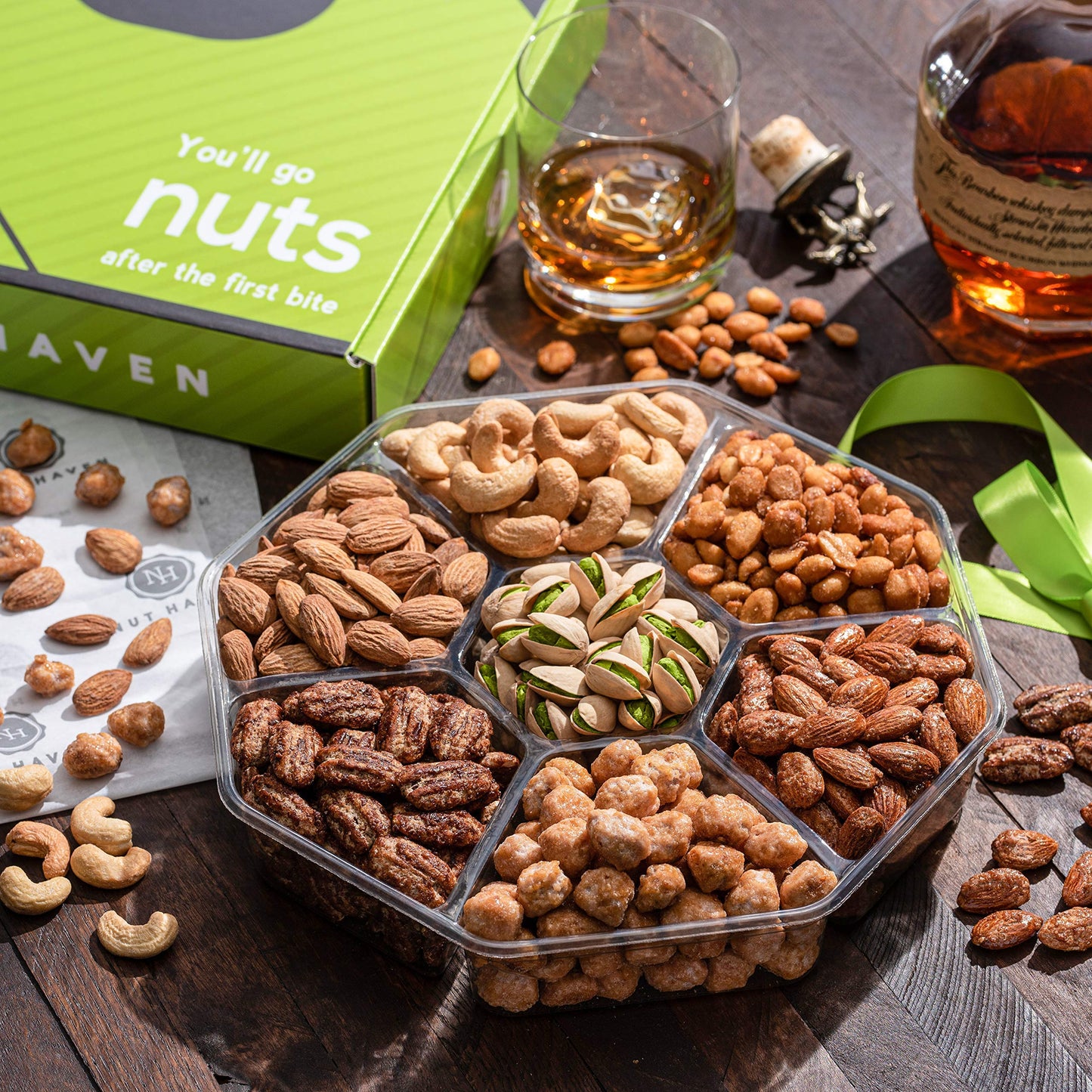 Nut Haven Thanksgiving Nuts Gift Basket - Extra Large Assortment of Sweet & Roasted Salted Nuts - 2 Pound Assorted Food Gift Box