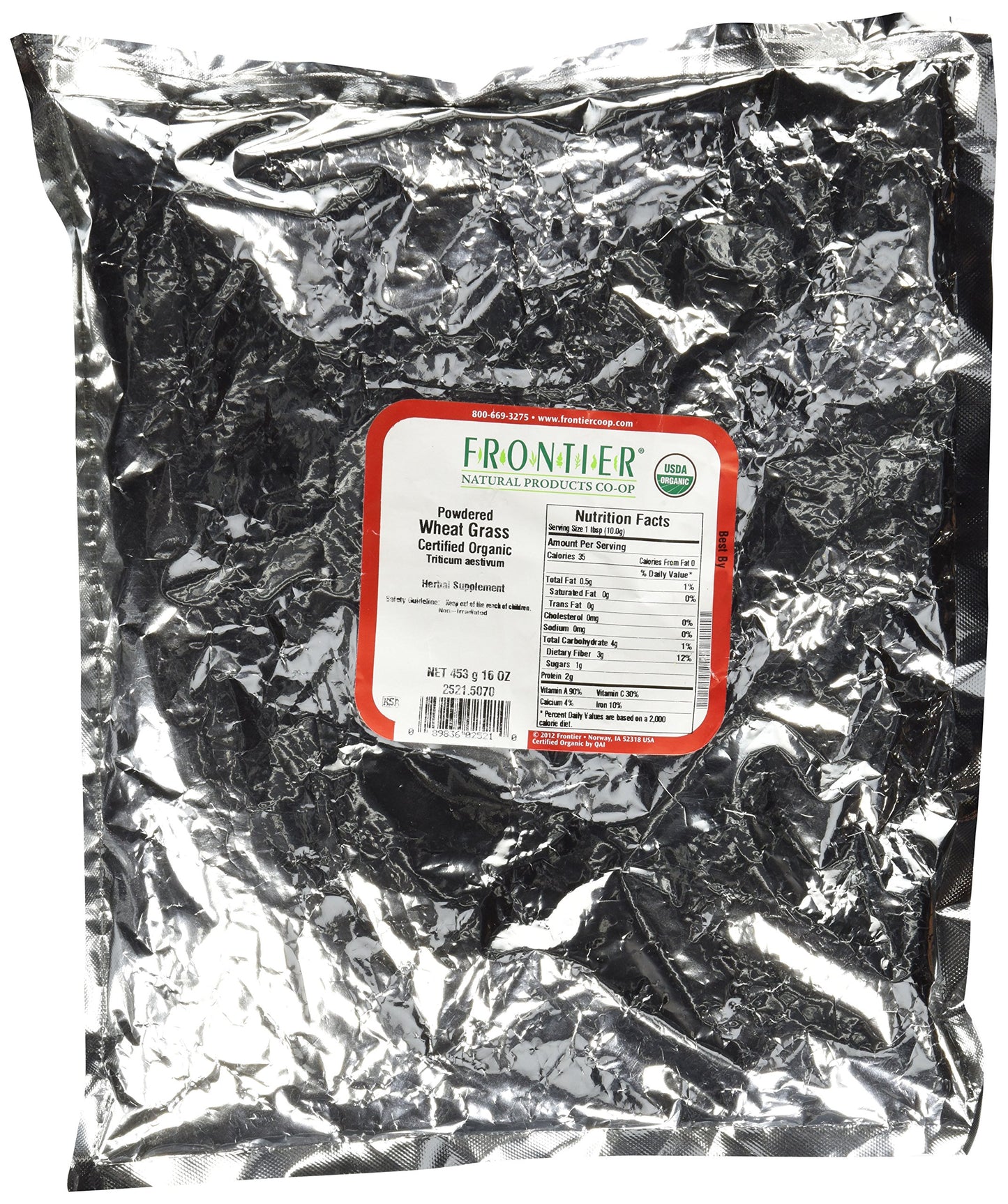 Frontier Bulk Wheatgrass Powder, Organic, 1 Pound