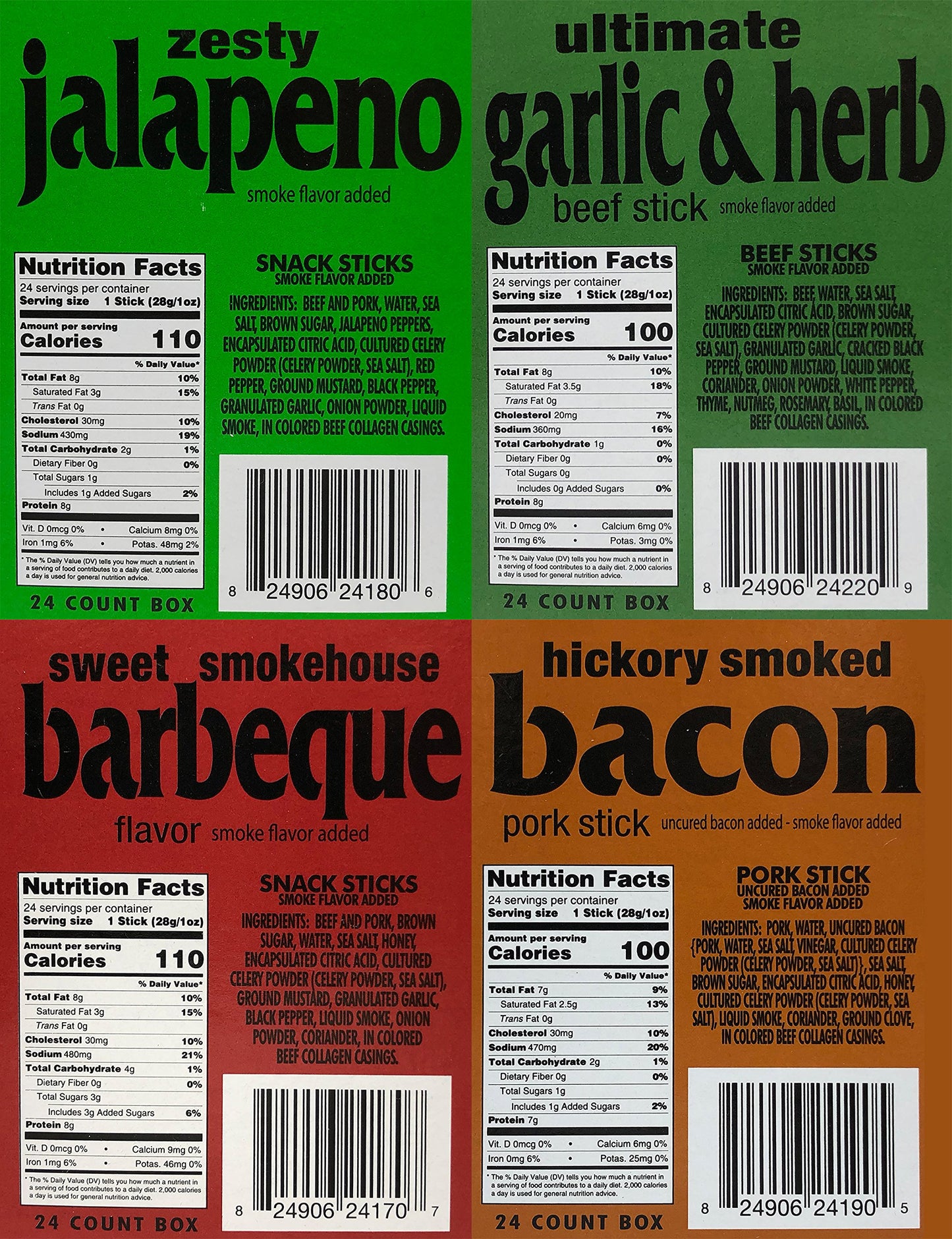 Westerns Smokehouse Meat Sticks Variety Pack – 20 Individually Wrapped Sticks, 8 Flavors, Gluten-Free, 1 Ounce Each