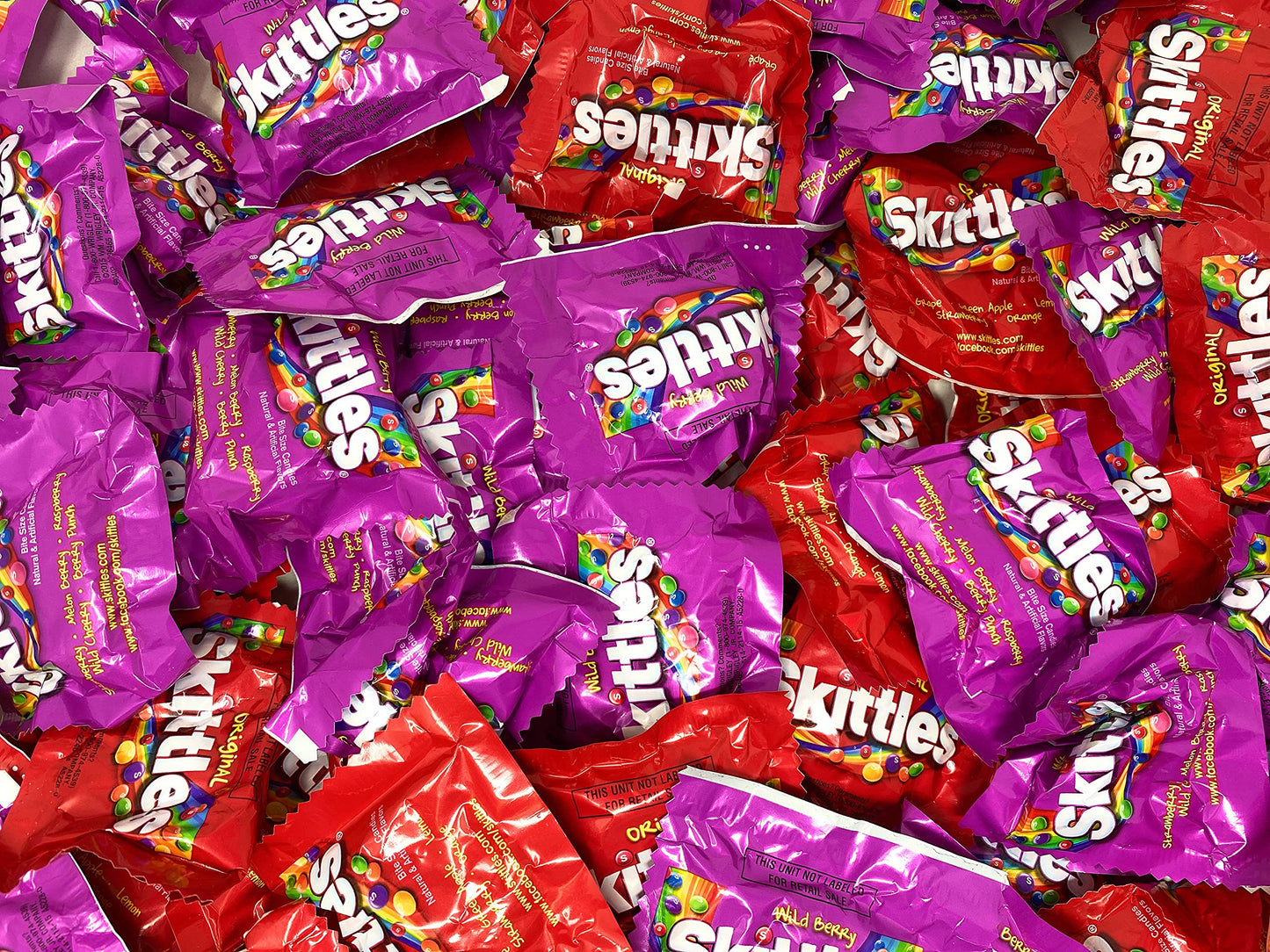 Halloween ASSORTIT X SKITTLES COLLAB Bulk Wild Berry & Original Favor 80+ Bite Size Packs Individually Wrapped Party Candy Assor