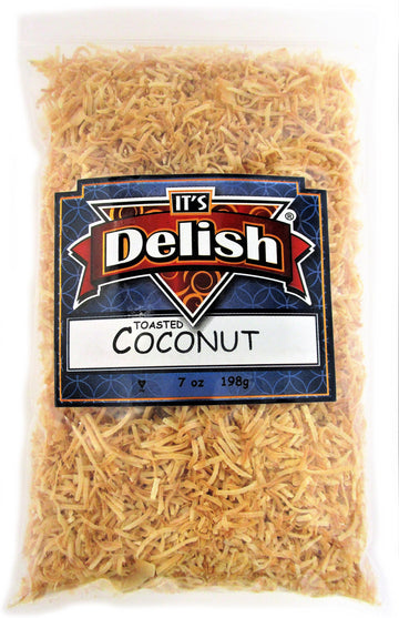 Gourmet Toasted Unsweetened Coconut Fancy Shred Flakes By It'S Delish -10 Lbs Bulk Bag - Creative Snacks Favorite Food Crunch -