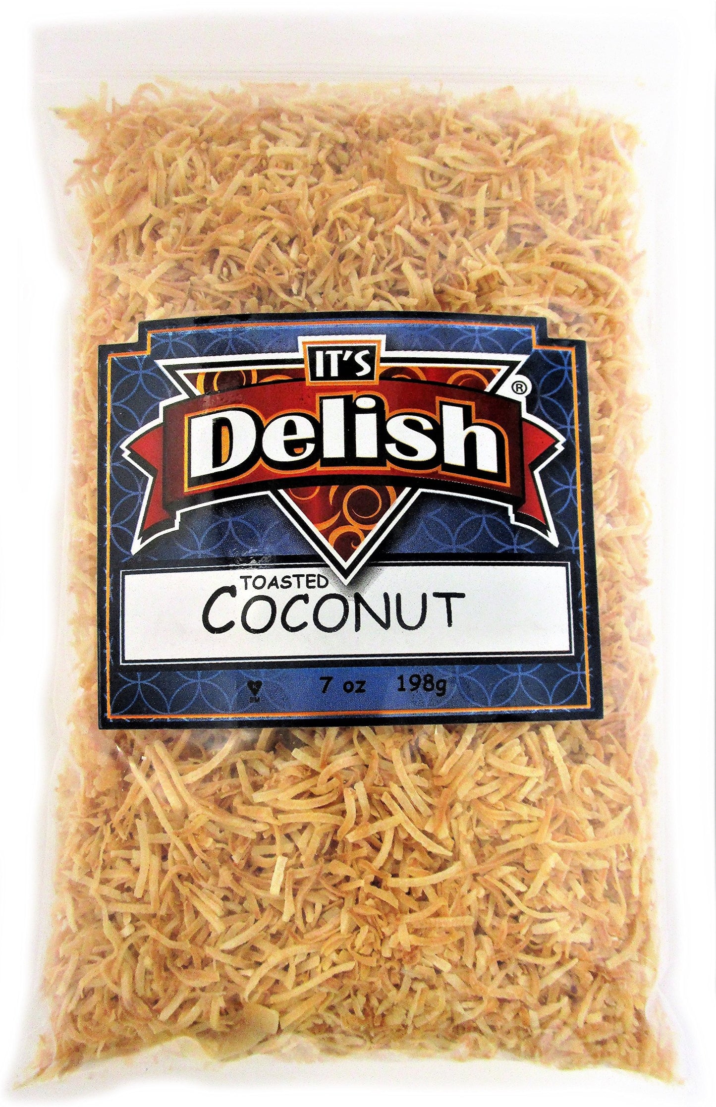 Gourmet Toasted Unsweetened Coconut Fancy Shred Flakes By It'S Delish - 5 Lbs Bulk Bag - Snacks And Salad Food Crunch - Roasted