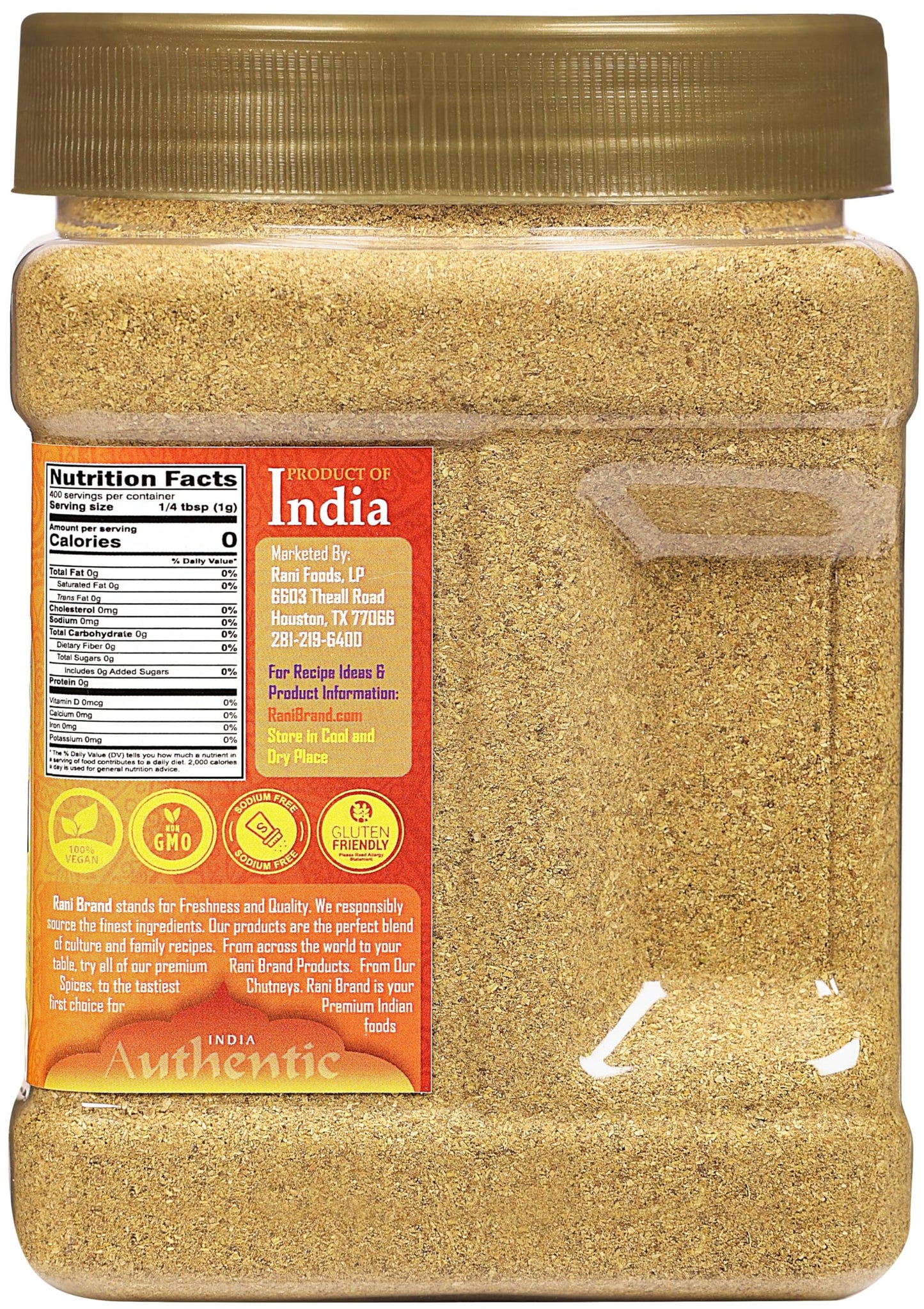 Rani Coriander Ground Powder (Indian Dhania) Spice 14Oz (400G) Pet Jar ~ All Natural | Salt-Free | Vegan | No Colors | Gluten Friendly | Non-Gmo | Kosher | Indian Origin