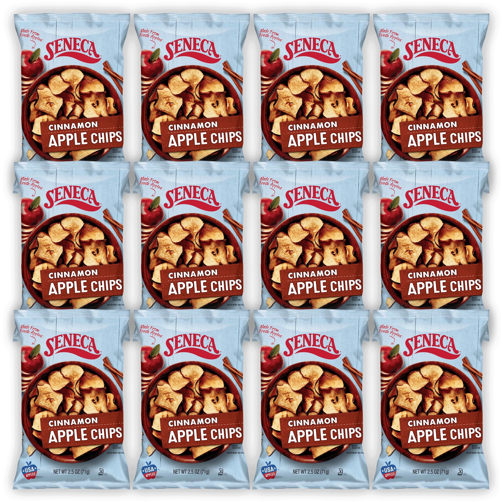 Seneca Cinnamon Apple Chips - 100% Red Delicious Apples, Crisped Perfection, 2.5 Ounce (Pack of 12)