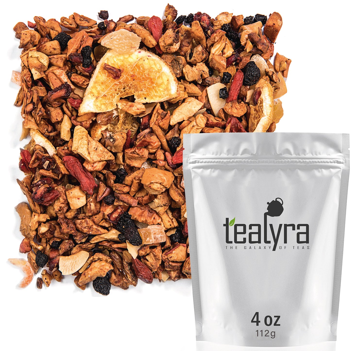 Tealyra Fruity Herbal Loose Leaf Tea - Mango, Goji Berries, Pineapple, Pomegranate - 4 Ounce (No Caffeine)