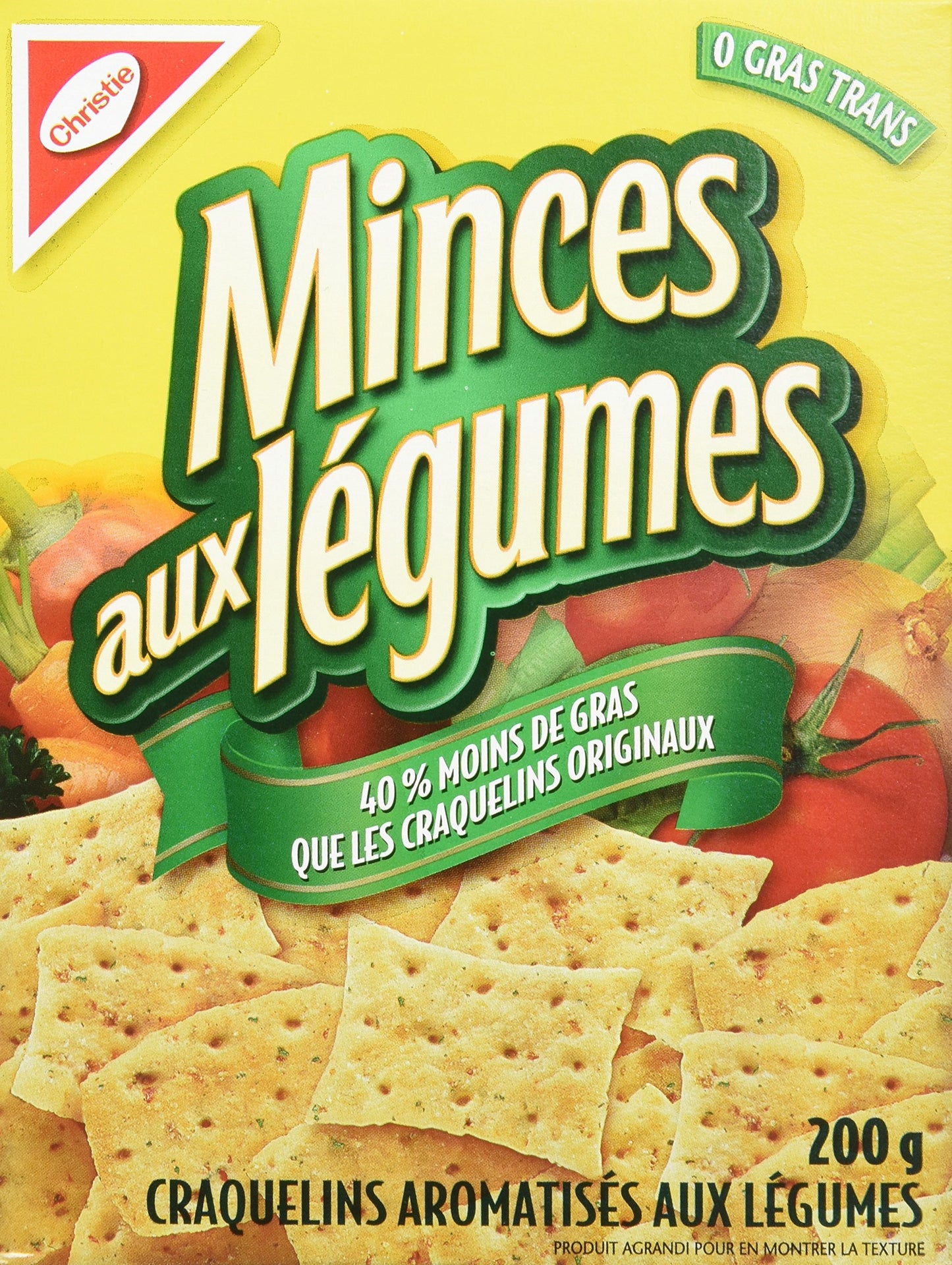 Christie Vegetable Thins, 40% Less Fat, Crackers, 200g/7oz., Imported from Canada)