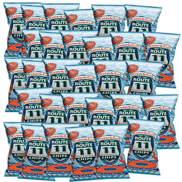 Route 11 Potato Chips Chesapeake Crab Flavor - 30 Bags (2 oz each) - Perfect Snack for Seafood Lovers