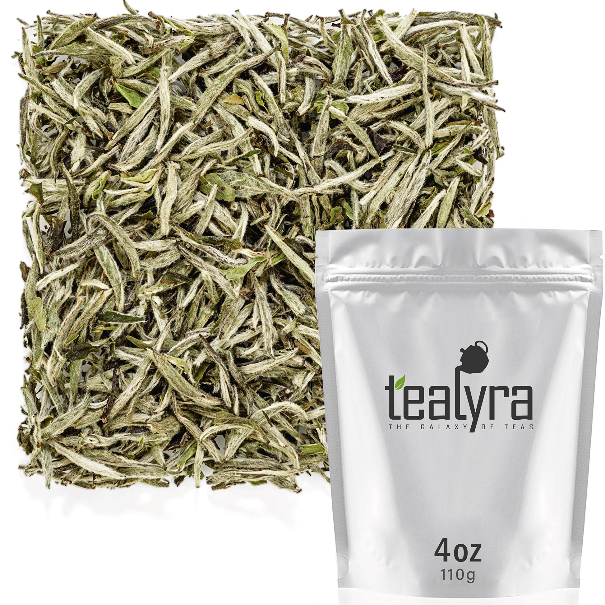 Tealyra Premium White Silver Needle Tea - Loose Leaf - 4 Ounce - Organically Grown in Fujian China - Low Caffeine
