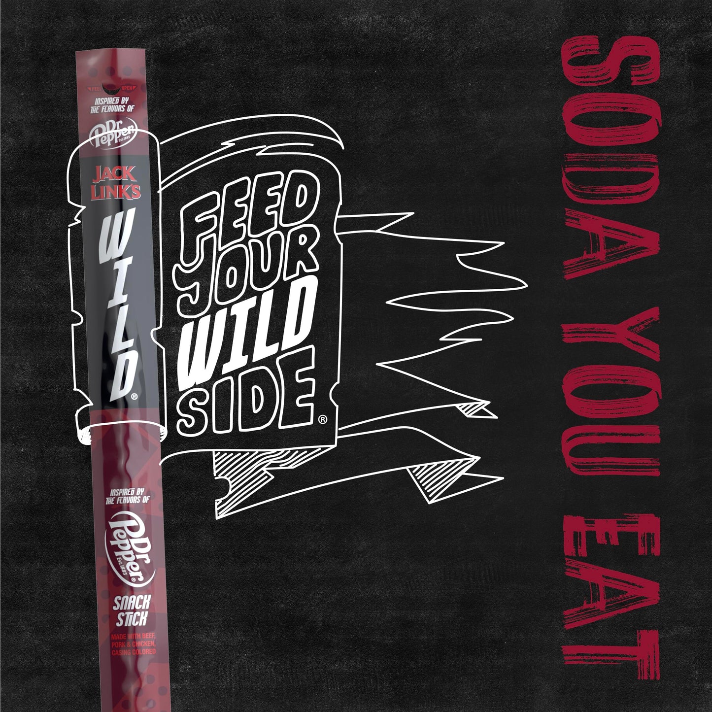 Jack Link'S Wild Snack Sticks - Dr. Pepper Inspired Flavors - Individually Wrapped Sticks With 11G Of Protein, Inspired By The F