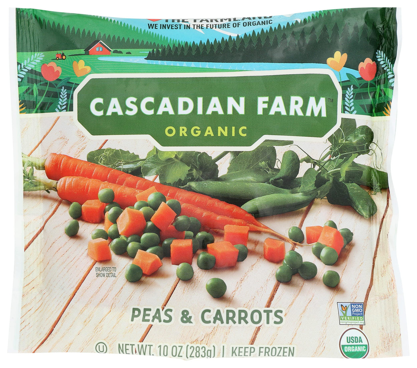 Cascadian Farm Organic Peas and Carrots, Frozen Vegetables, Non-GMO, 10 oz Bag