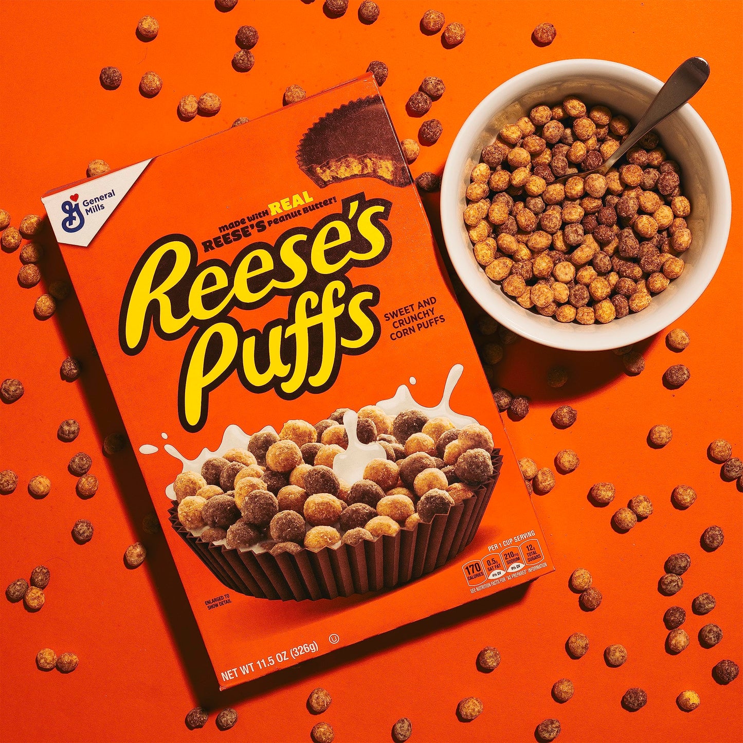 Reese'S Puffs, Chocolatey Peanut Butter Cereal, 16.7 Oz Large Size Box