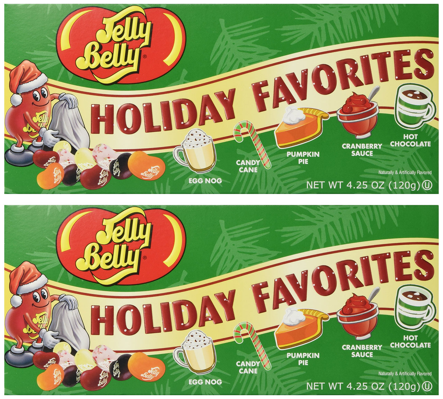(Set/2) Jelly Belly Christmas Holiday Favorite Flavored Candy Beans Gift Box,8.5 Oz