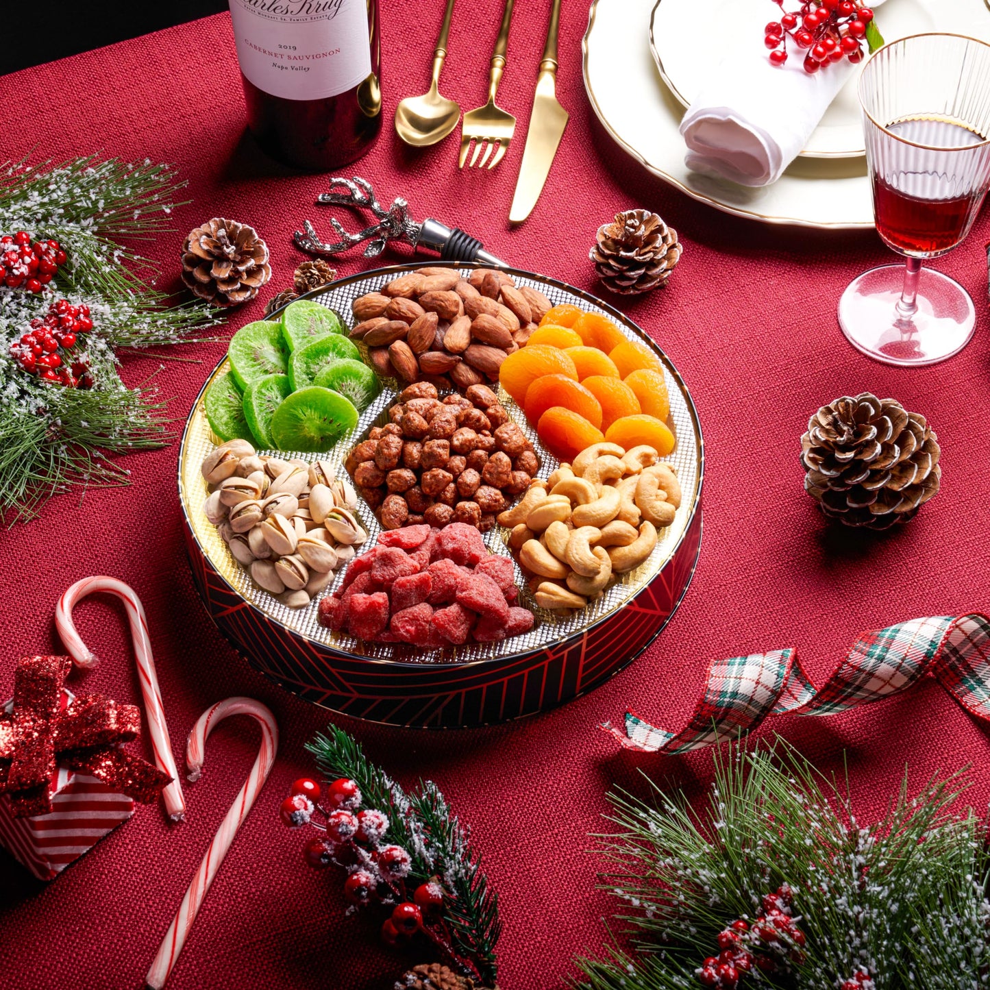 Oh! Nuts Dried Fruit And Nuts Gift Basket - Premium Round Gift Tin For Special Occasions - Birthday, Anniversary, Corporate Part