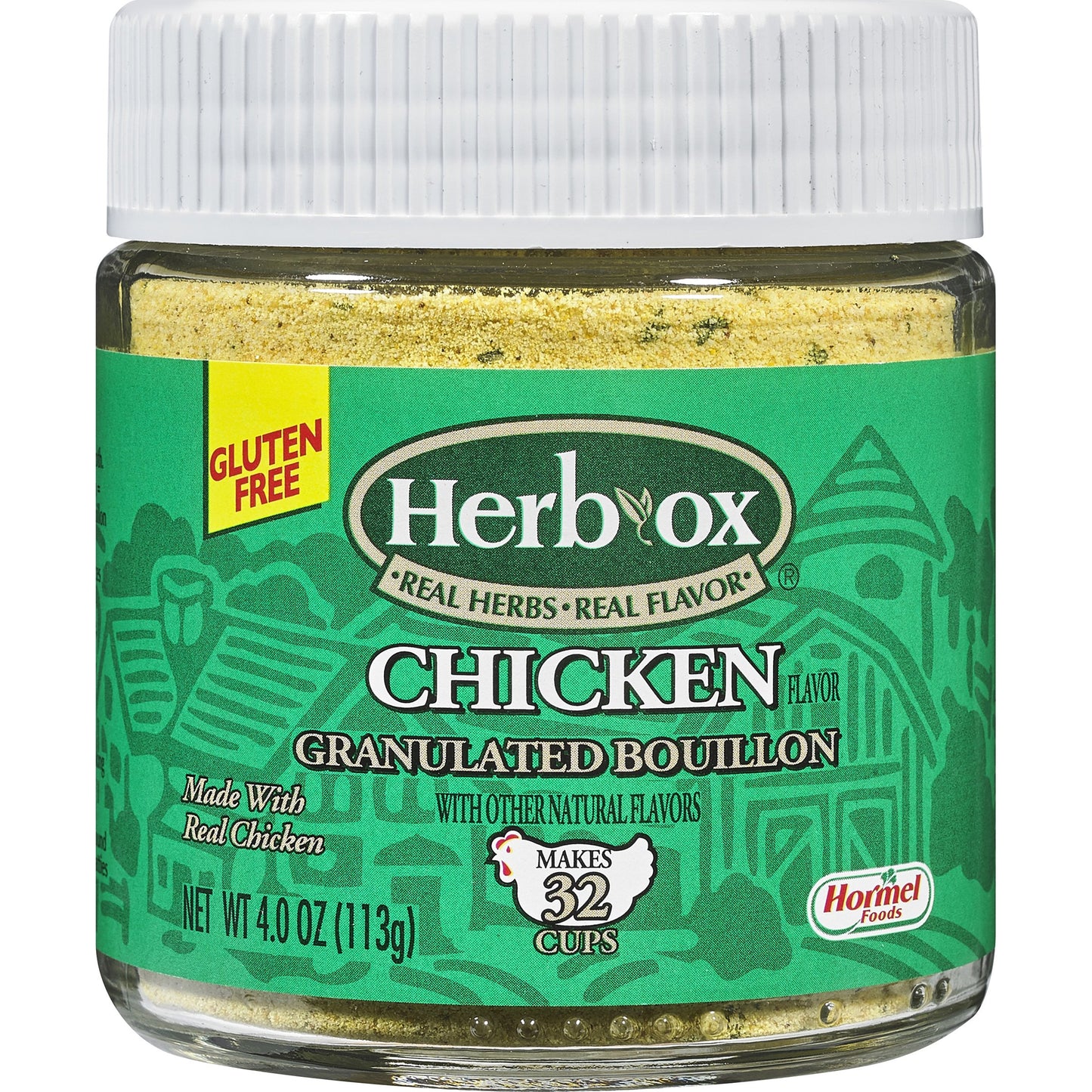 Herb-ox Chicken Bouillon Granules, 4 oz Jars, 12-Pack, Chicken Stock Seasoning, Model 42041