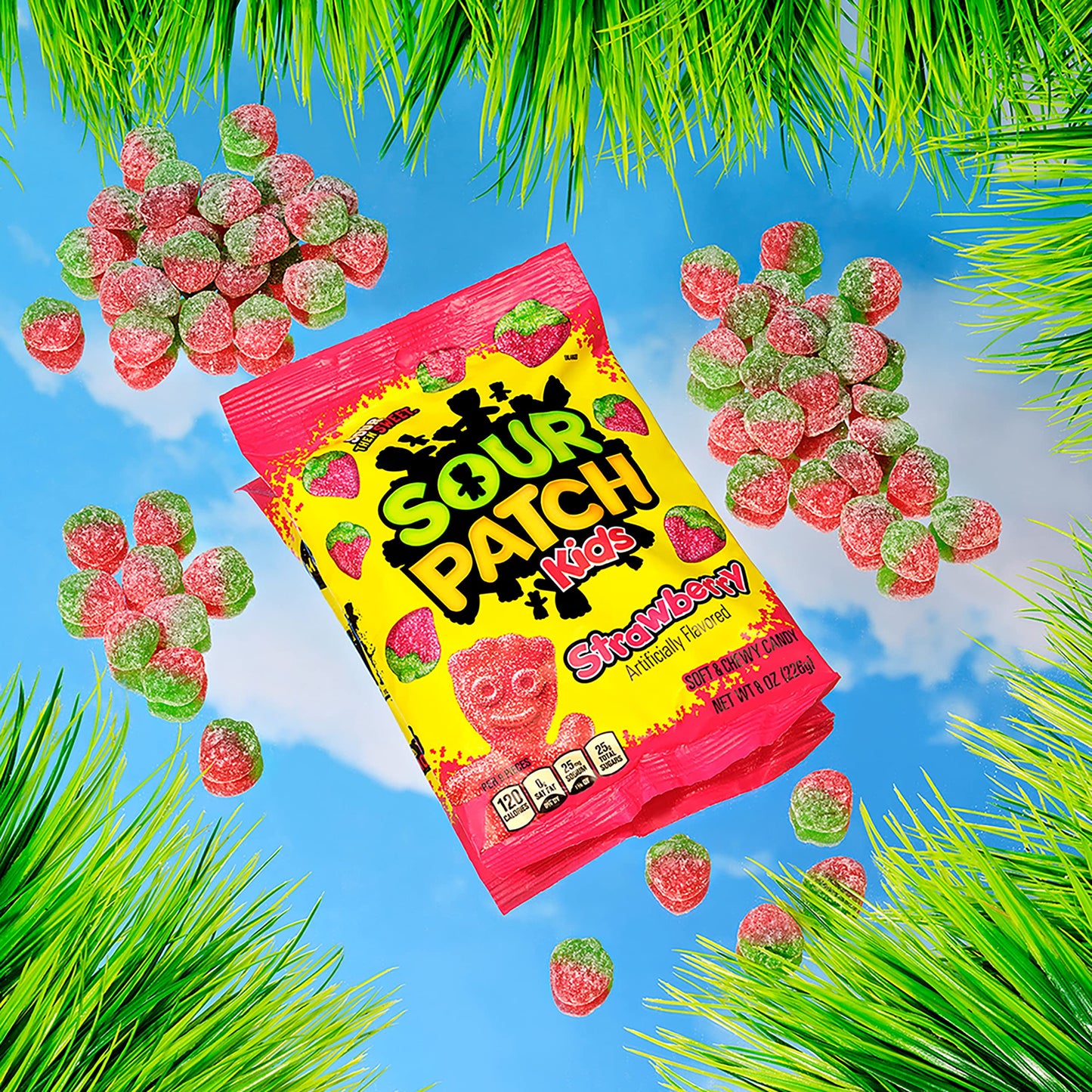 SOUR PATCH KIDS Strawberry Soft & Chewy Candy, Bulk Candy, 12-8 oz Bags