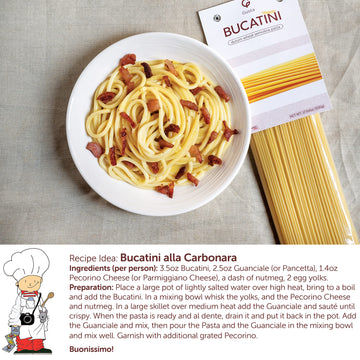 GUSTA Bucatini Pasta Noodles - Organic Duspirit-inspired flavor Wheat - Non-GMO - 17.64oz (Pack of 4)