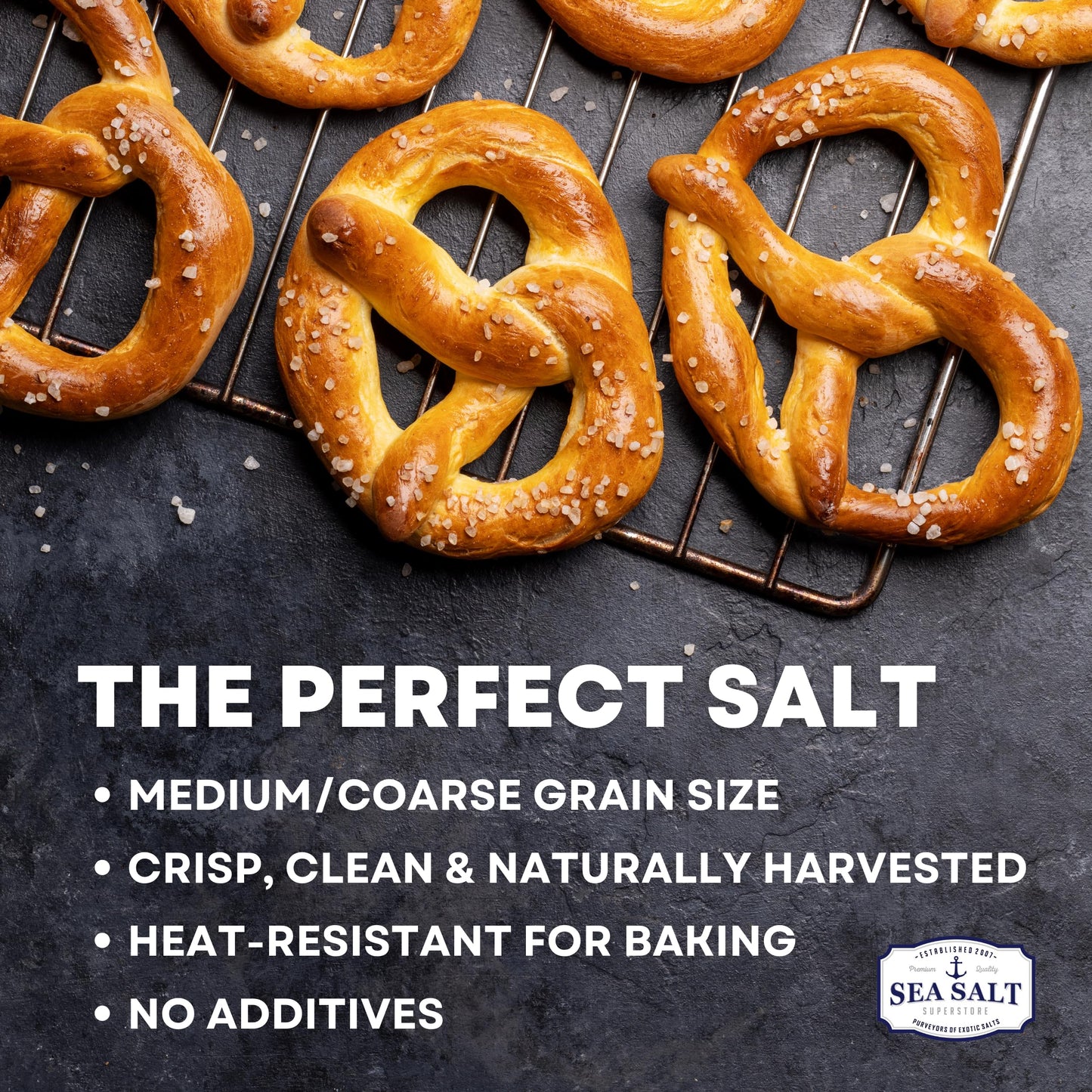 Pretzel Salt For Soft Pretzels, Food Grade Salt For Pretzels And Bagels, Heat Resistant Coarse Sea Salt For Soft Pretzel Dough,