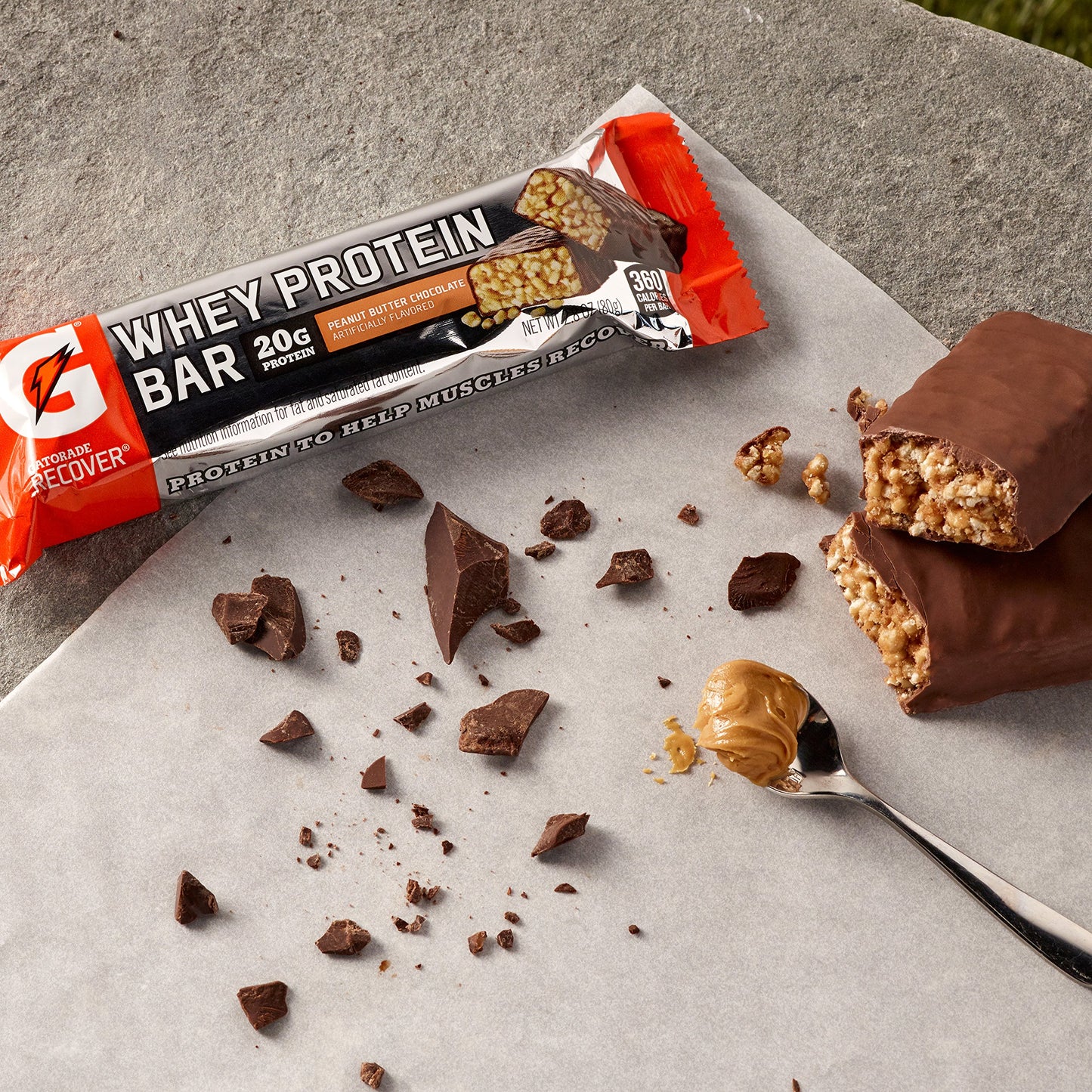 Gatorade Whey Protein Recover Bars, Peanut Butter Chocolate, 2.8 Ounce Bars (Pack Of 12)