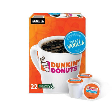 Keurig 6016577 Dunkin Donuts French Vanilla Coffee K-Cups  Pack Of 22