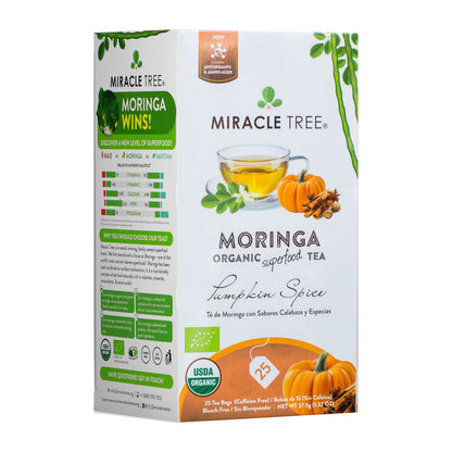 Organic Moringa Tea - Pumpkin Spice - Caffeine-Free Herbal Tea