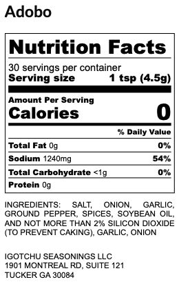 Igotchu Adobo seasoning