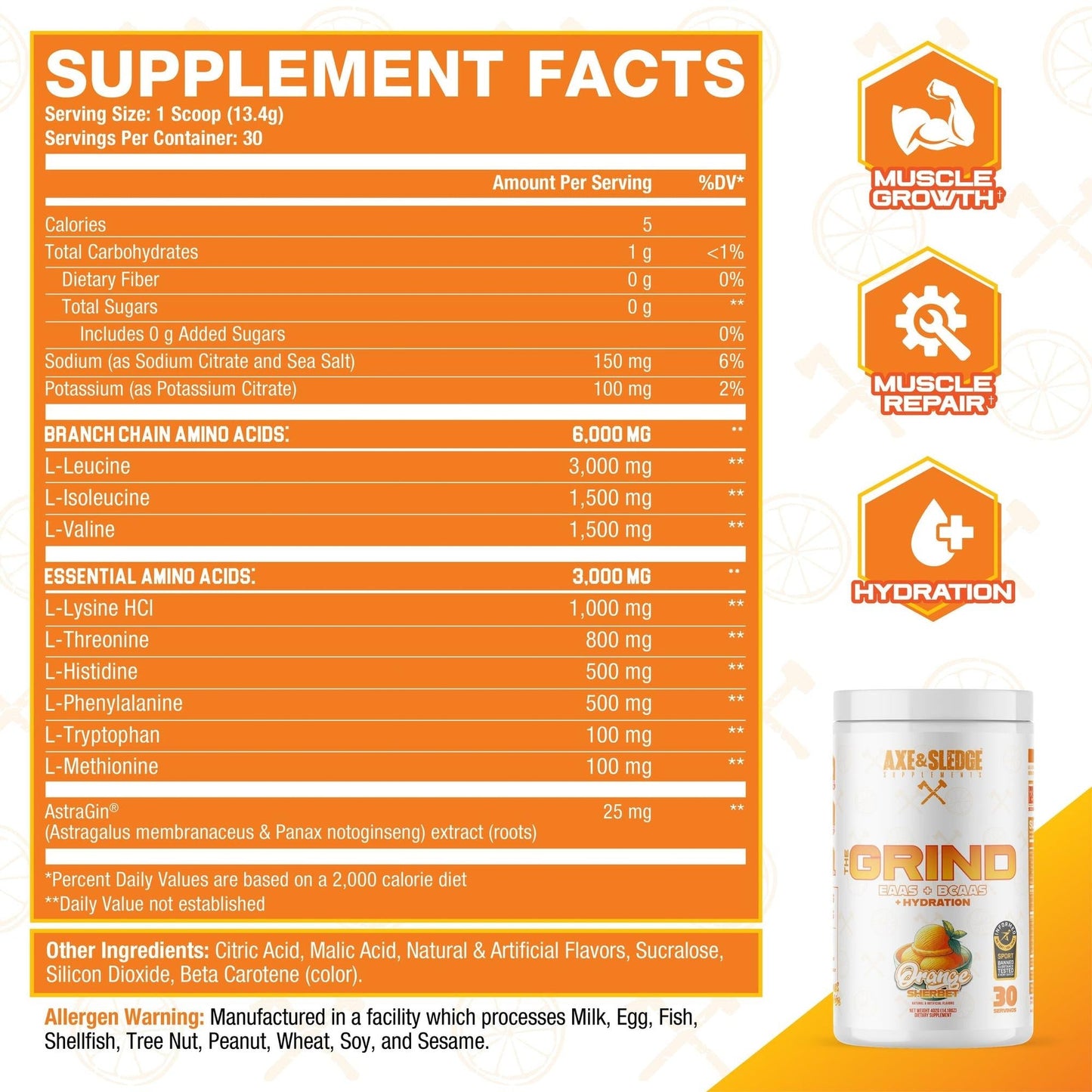 Axe & Sledge The Grind - EAAs + BCAAs + Hydration