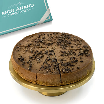 Andy Anand Sugar-Free Dark Chocolate Chip Cheesecake, 9-Inch, 2 lb – Diabetic-Friendly, California Cream Cheese, No Preservatives Gift Box