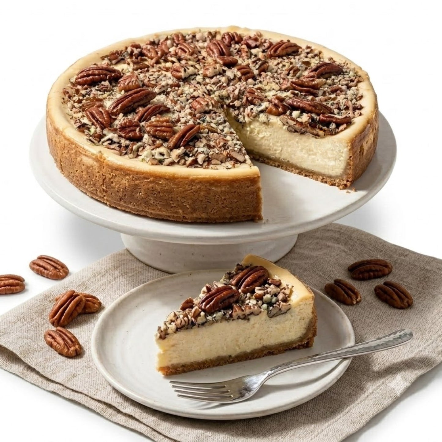 Andy Anand Sugar-Free & Gluten-Free Caramel Pecan Cheesecake, 9-Inch – Diabetic-Friendly, Rich Cream Cheese, Handmade, Birthday Gift Box