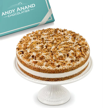 Andy Anand Gluten-Free Carrot Cake, 3 lb – Fresh-Grated Carrots, Walnuts, Cinnamon & Cream Cheese Frosting, No Preservatives Gift Box