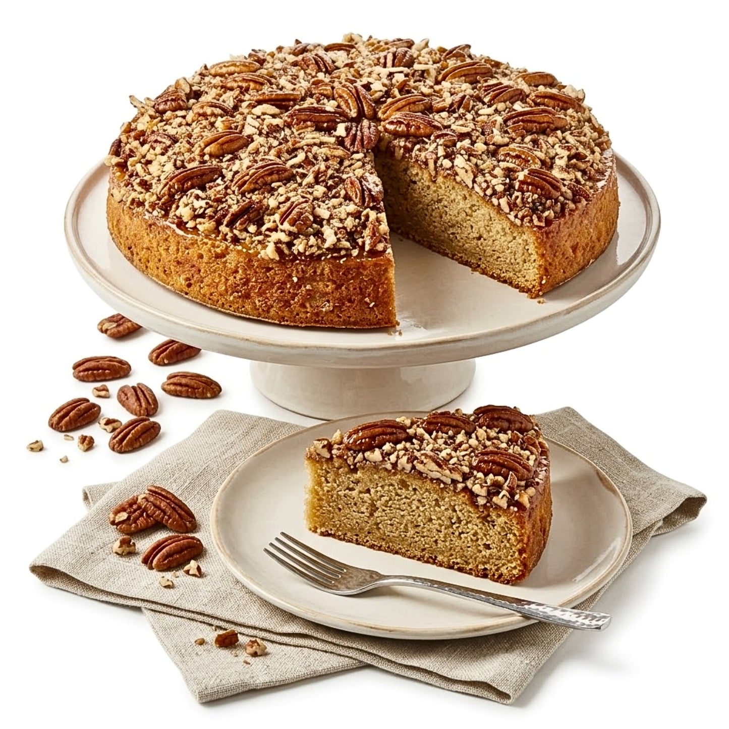 Andy Anand Sugar-Free Pecan Cake, 9-Inch, 2 lb – Handcrafted, All-Natural, No Preservatives, Luxurious Diabetic-Friendly Birthday Gift Box