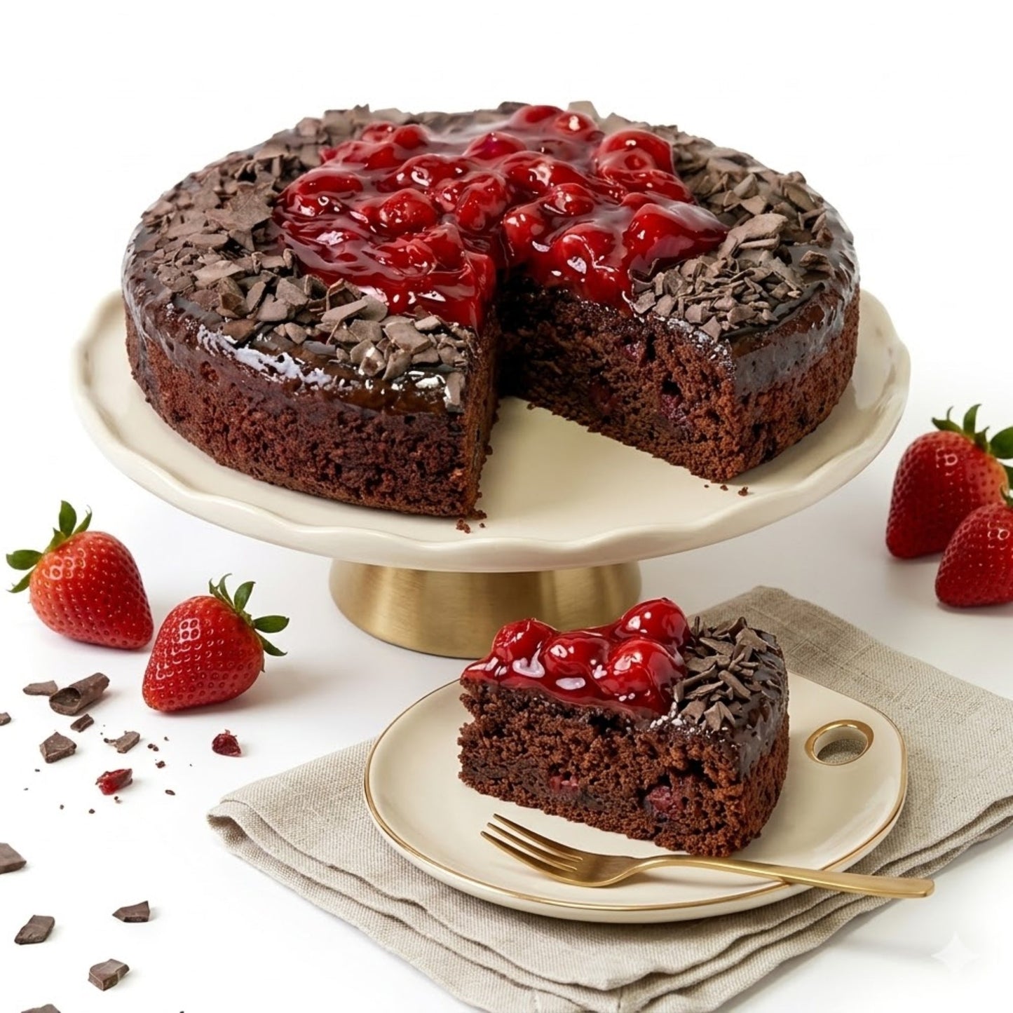 Andy Anand Sugar-Free Keto Chocolate Strawberry Cake, 9-Inch, 2 lb – Low-Carb, Delicious & Decadent, Diabetic-Friendly Birthday Gift Box
