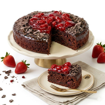 Andy Anand Sugar-Free Keto Chocolate Strawberry Cake, 9-Inch, 2 lb – Low-Carb, Delicious & Decadent, Diabetic-Friendly Birthday Gift Box