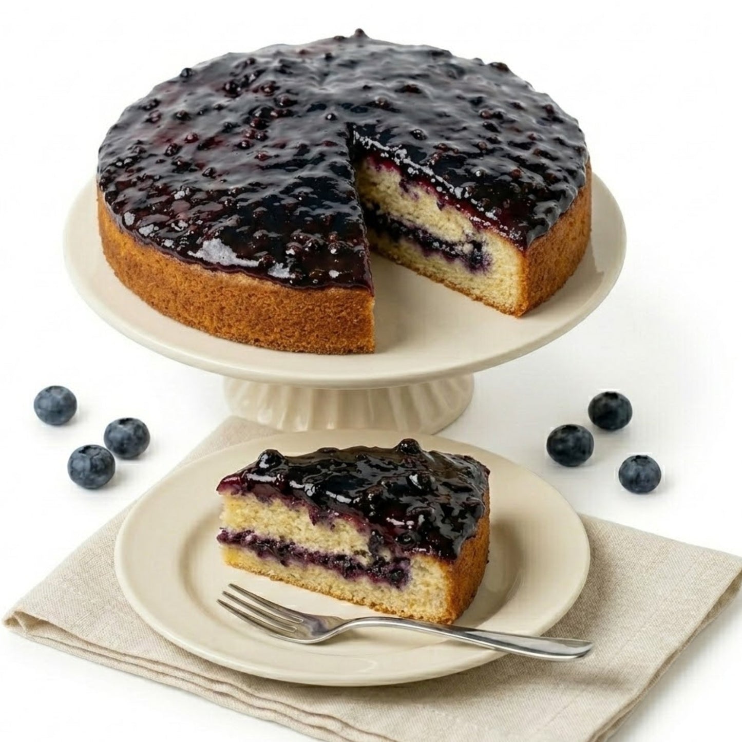 Andy Anand Sugar-Free Keto Blueberry Cake, 9-Inch, 2 lb – Low-Carb, Gourmet Fresh Baked, Diabetic-Friendly, Keto Diet Birthday Gift Box
