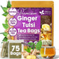 Premium Ginger Tulsi Tea Bags | Hand-made Blend of Ginger and Tulsi Holy Basil Leaves
