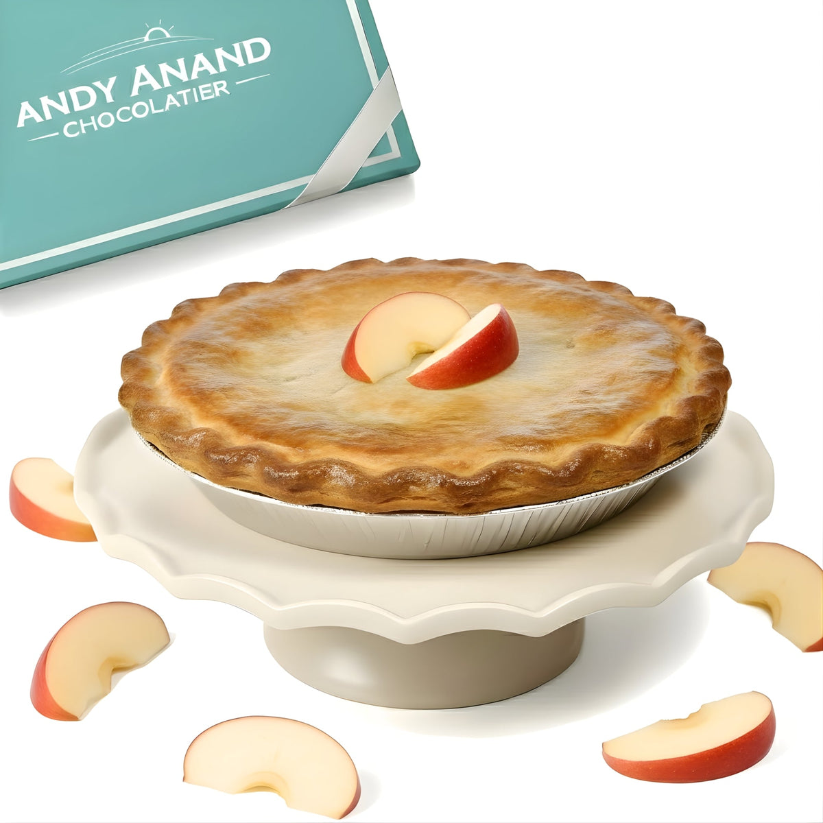 Andy Anand Fresh-Baked Apple Pie, 10-Inch, 4.5 lb – Classic American Dessert, Real Apples, Cinnamon & Flaky Crust, Birthday & Holiday Gift