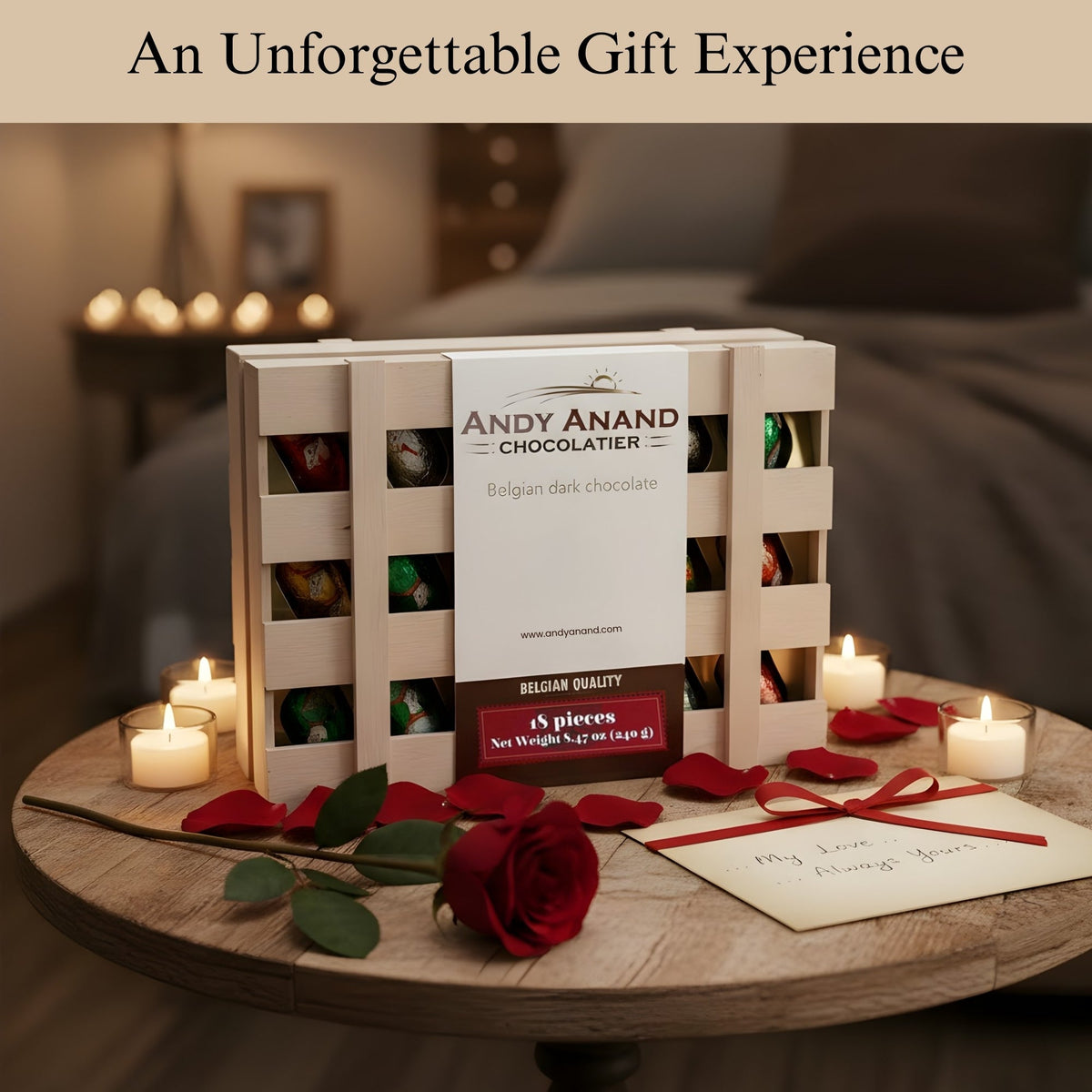 Andy Anand European Dark Chocolate Assortment, 18 pc – Premium Flavor-Inspired Selection, Rich & Intense Gourmet Chocolates, Birthday Gift