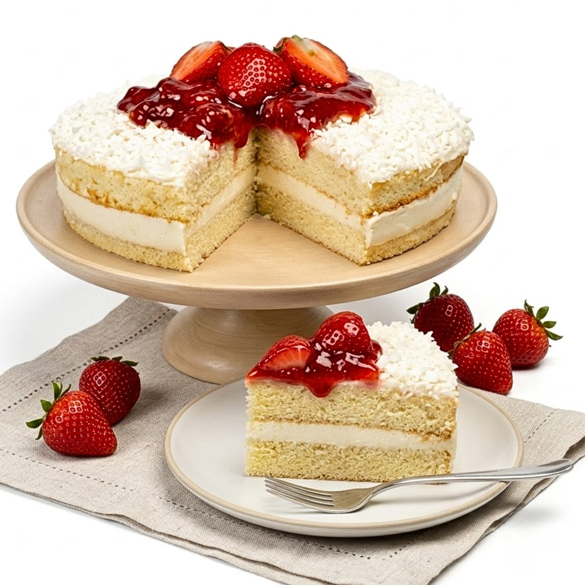 Andy Anand Sugar-Free White Chocolate Strawberry Cake, 2.5 lb – Keto & Diabetic-Friendly, Real Strawberries, Creamy White Chocolate Gift
