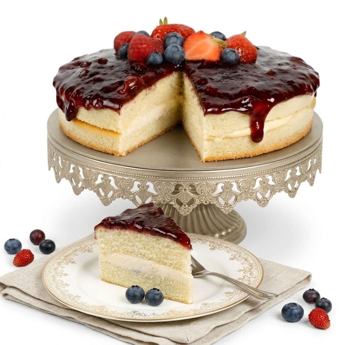 Andy Anand Sugar-Free Gluten-Free Wildberry Cake, 2.5 lb – Keto & Diabetic-Friendly, Mixed Berries, No Preservatives, Birthday Gift Box