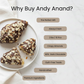 Andy Anand Sugar-Free Dark Chocolate Almond Croissant Cake, 10 pc, 2 lb – Keto & Diabetic-Friendly, Hand-Rolled, No Preservatives Gift Box