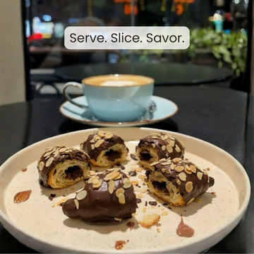 Andy Anand Dark Chocolate Almond Croissant Cake, 10 pc, 2 lb – Hand-Baked, Buttery Flaky Pastry, Toasted Almonds, Gourmet Birthday Gift Box