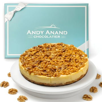 Andy Anand Sugar-Free Caramel Apple Cheesecake, 9-Inch, 2.8 lb – Cinnamon Apple, Keto & Diabetic-Friendly, California Cream Cheese Gift