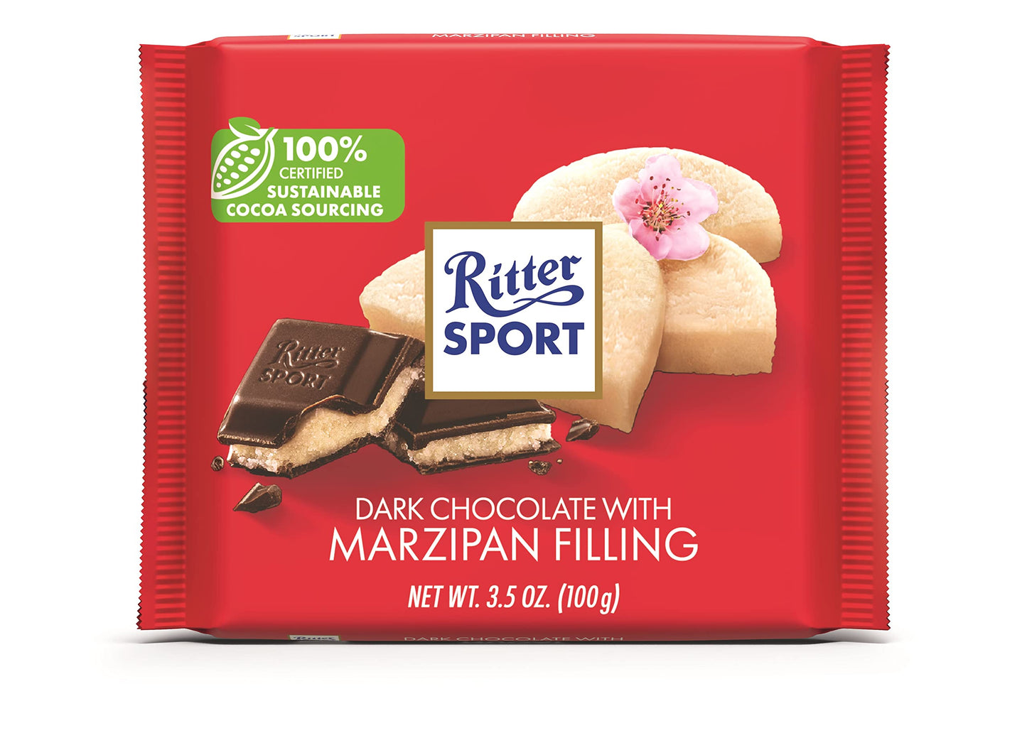 Ritter Sport Choc Bar Marzipan Bttrswt (Pack Of 12)