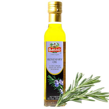 Basso 1904 Rosemary Infused Extra Virgin Olive Oil – Italian Finishing Oil – 8.5 fl oz (250 ml)