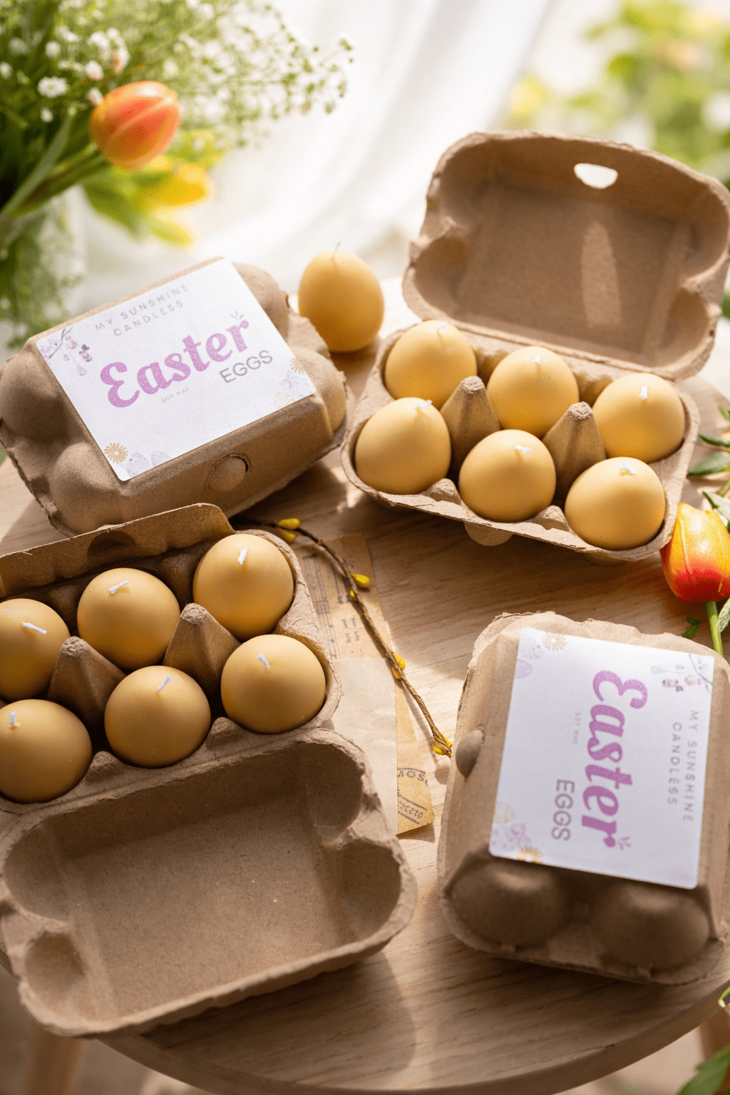 Easter Egg Candle Box – Handmade Soy Wax Egg Candles, Easter Decor Gift Set, Spring Candle Gift