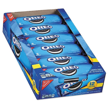 Oreo Chocolate Sandwich Cookies - Vanilla Creme, Chocolate - 2.40 Oz - 12 / Box
